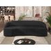 Sofá 3 Lugares Curvo Sala de Estar Living Lótus D02 Bouclê Preto 210 cm B-57 - Lyam Decor