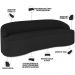 Sofá 3 Lugares Curvo Sala de Estar Living Lótus D02 Bouclê Preto 210 cm B-57 - Lyam Decor