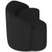 Sofá 3 Lugares Curvo Sala de Estar Living Lótus D02 Bouclê Preto 210 cm B-57 - Lyam Decor