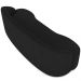 Sofá 3 Lugares Curvo Sala de Estar Living Lótus D02 Bouclê Preto 210 cm B-57 - Lyam Decor