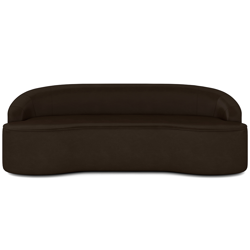Sofá 3 Lugares Curvo Sala de Estar Living Lótus D02 Corano Marrom 180 cm B-98 - Lyam