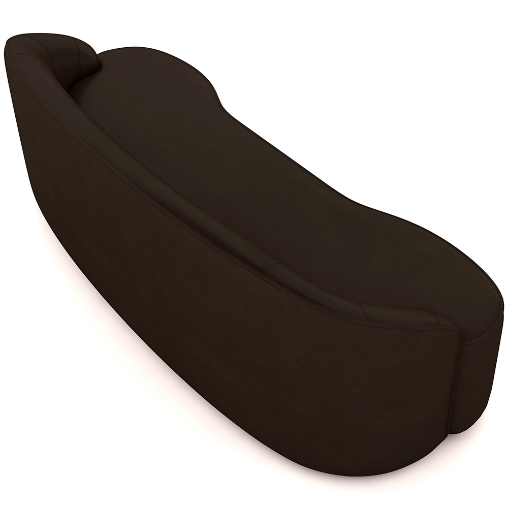 Sofá 3 Lugares Curvo Sala de Estar Living Lótus D02 Corano Marrom 180 cm B-98 - Lyam