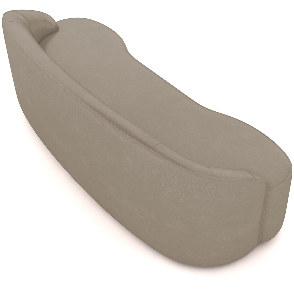 Sofá 3 Lugares Curvo Sala de Estar Living Lótus D02 Corino Bege 180 cm C-26 - Lyam