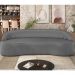 Sofá 3 Lugares Curvo Sala de Estar Living Lótus D02 Corino Cinza 180 cm C-03 - Lyam