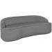 Sofá 3 Lugares Curvo Sala de Estar Living Lótus D02 Corino Cinza 210 cm C-03 - Lyam