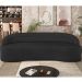 Sofá 3 Lugares Curvo Sala de Estar Living Lótus D02 Corino Preto 210 cm C-05 - Lyam