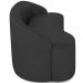 Sofá 3 Lugares Curvo Sala de Estar Living Lótus D02 Corino Preto 210 cm C-05 - Lyam