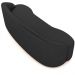 Sofá 3 Lugares Curvo Sala de Estar Living Lótus D02 Corino Preto 210 cm C-05 - Lyam