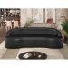 Sofá 3 Lugares Curvo Sala de Estar Living Lótus D02 Couríssimo Preto 210 cm B-159 - Lyam Decor