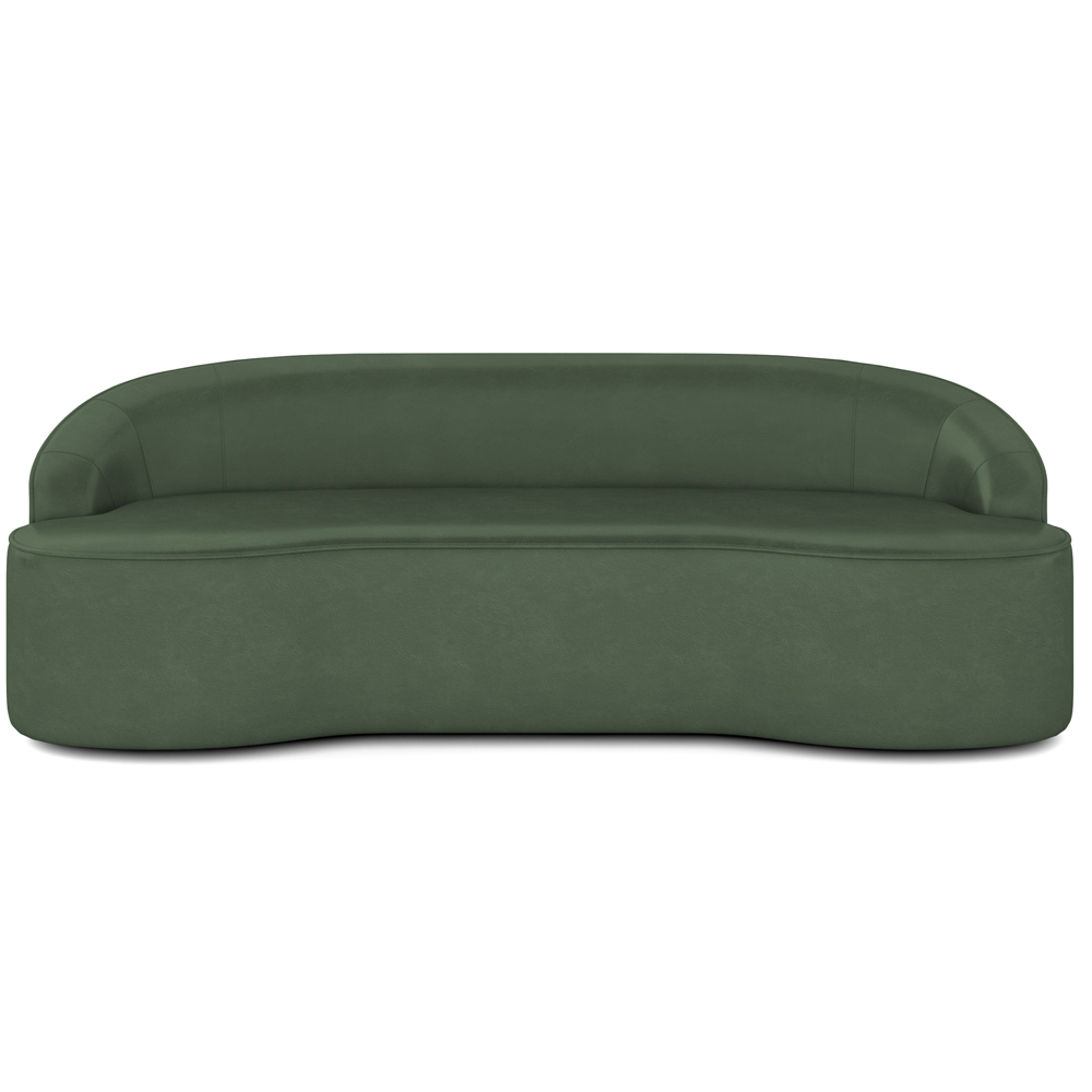 Sofá 3 Lugares Curvo Sala de Estar Living Lótus D02 Couríssimo Verde 180 cm B-89 - Lyam