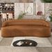 Sofá 3 Lugares Curvo Sala de Estar Living Lótus D02 Couríssimo Whisky 180 cm B-90 - Lyam Decor