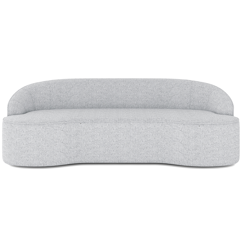 Sofá 3 Lugares Curvo Sala de Estar Living Lótus D02 Linho Cinza 180 cm D-315 - Lyam Decor