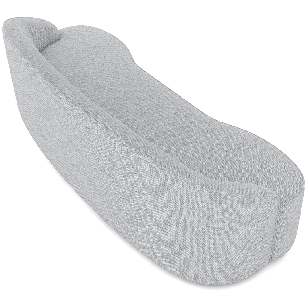 Sofá 3 Lugares Curvo Sala de Estar Living Lótus D02 Linho Cinza 180 cm D-315 - Lyam Decor