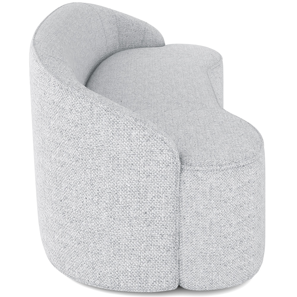 Sofá 3 Lugares Curvo Sala de Estar Living Lótus D02 Linho Cinza 180 cm D-315 - Lyam Decor