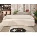 Sofá 3 Lugares Curvo Sala de Estar Living Lótus D02 Linho Cru 180 cm D-461 - Lyam Decor