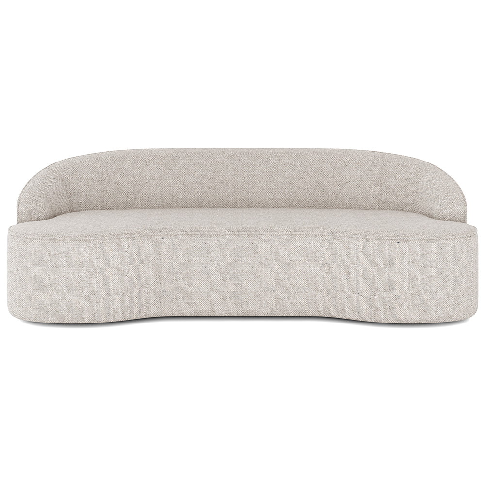 Sofá 3 Lugares Curvo Sala de Estar Living Lótus D02 Linho Cru 180 cm D-461 - Lyam Decor