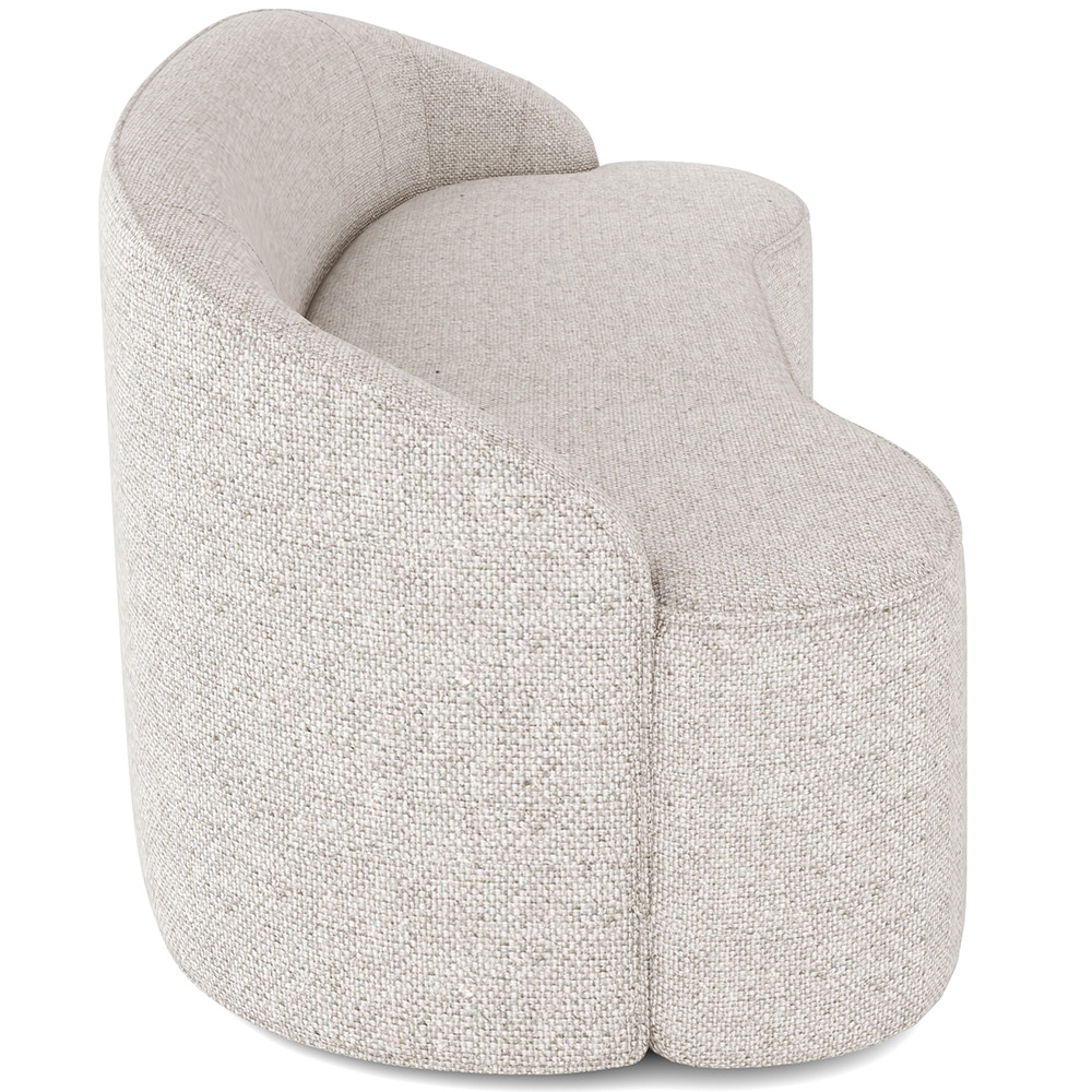 Sofá 3 Lugares Curvo Sala de Estar Living Lótus D02 Linho Cru 180 cm D-461 - Lyam Decor
