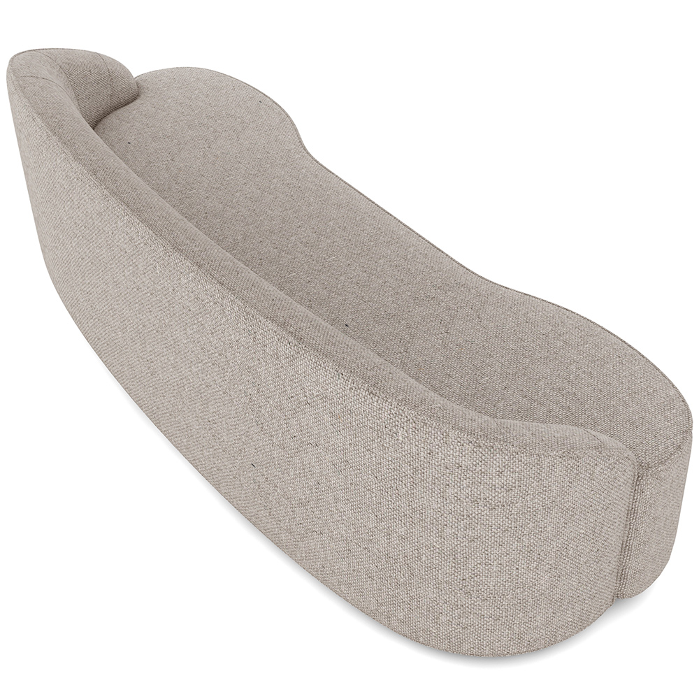 Sofá 3 Lugares Curvo Sala de Estar Living Lótus D02 Linho Cru 180 cm D-461 - Lyam Decor