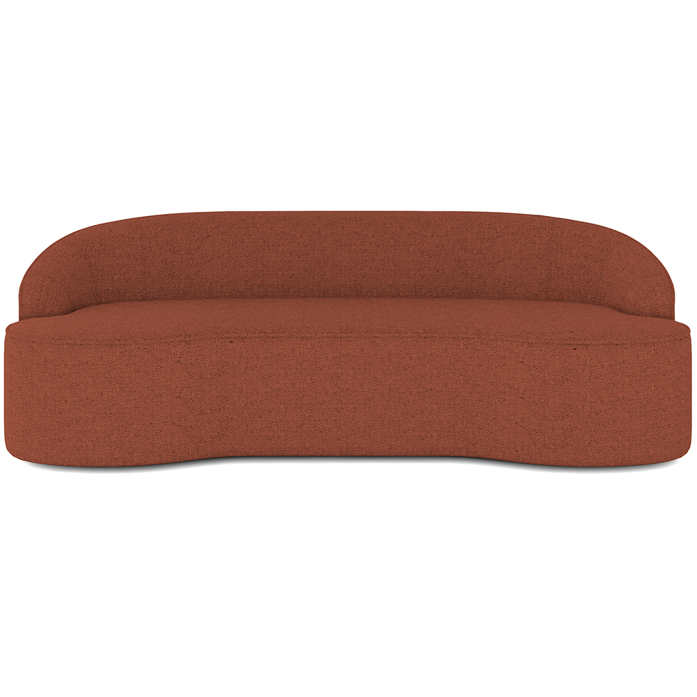 Sofá 3 Lugares Curvo Sala de Estar Living Lótus D02 Linho Terracota 210 cm B-355 - Lyam Decor