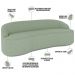 Sofá 3 Lugares Curvo Sala de Estar Living Lótus D02 Linho Verde 180 cm D-477 - Lyam Decor