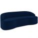 Sofá 3 Lugares Curvo Sala de Estar Living Lótus D02 Veludo Azul Marinho 210 cm C-304 - Lyam Decor
