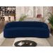 Sofá 3 Lugares Curvo Sala de Estar Living Lótus D02 Veludo Azul Marinho 210 cm C-304 - Lyam Decor