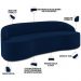 Sofá 3 Lugares Curvo Sala de Estar Living Lótus D02 Veludo Azul Marinho 210 cm C-304 - Lyam Decor