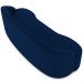 Sofá 3 Lugares Curvo Sala de Estar Living Lótus D02 Veludo Azul Marinho 210 cm C-304 - Lyam Decor