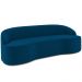 Sofá 3 Lugares Curvo Sala de Estar Living Lótus D02 Veludo Azul Turquesa 180 cm C-170 - Lyam Decor