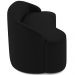 Sofá 3 Lugares Curvo Sala de Estar Living Lótus D02 Veludo Preto 180 cm C-300 - Lyam