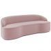 Sofá 3 Lugares Curvo Sala de Estar Living Lótus D02 Veludo Rosê 180 cm C-305 - Lyam
