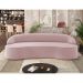 Sofá 3 Lugares Curvo Sala de Estar Living Lótus D02 Veludo Rosê 180 cm C-305 - Lyam