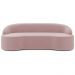 Sofá 3 Lugares Curvo Sala de Estar Living Lótus D02 Veludo Rosê 180 cm C-305 - Lyam