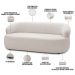 Sofá 3 Lugares Orgânico Sala de Estar Living 170cm Carmen F04 Bouclê Off White - Lyam Decor
