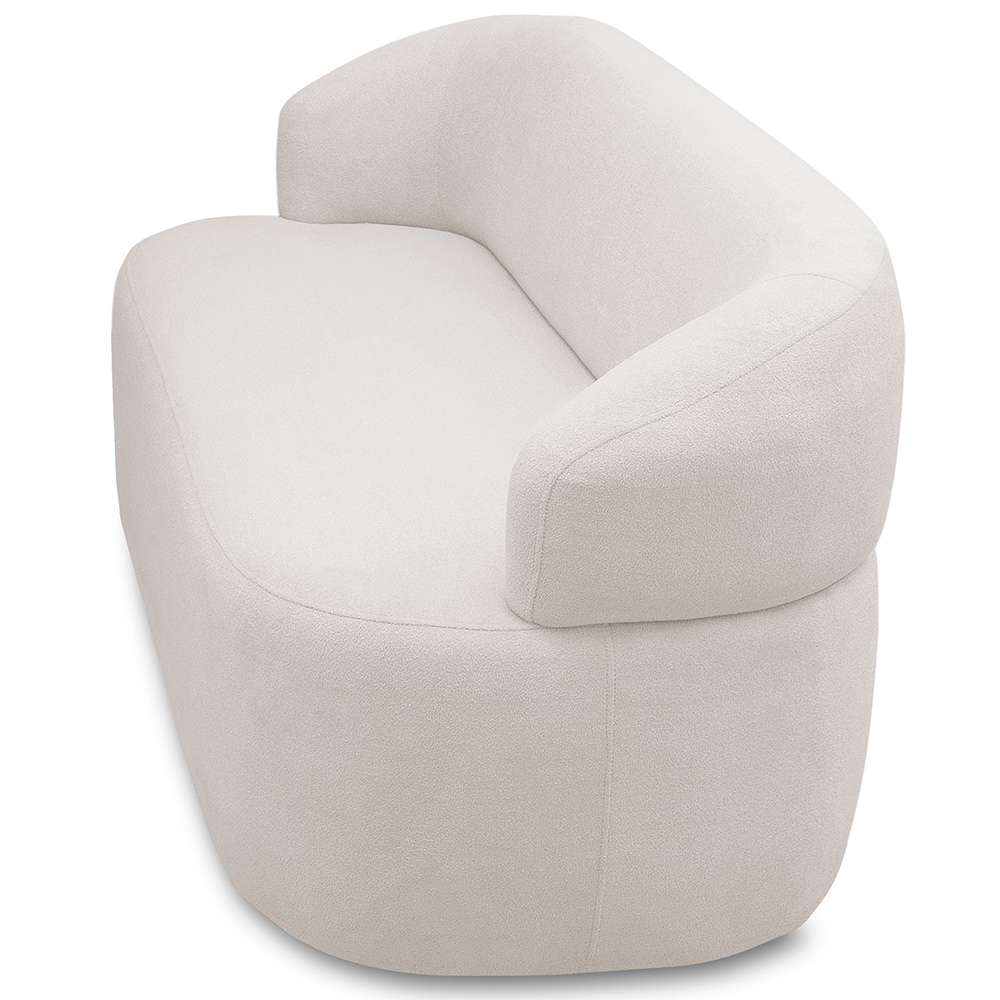 Sofá 3 Lugares Orgânico Sala de Estar Living 170cm Carmen F04 Bouclê Off White - Lyam Decor