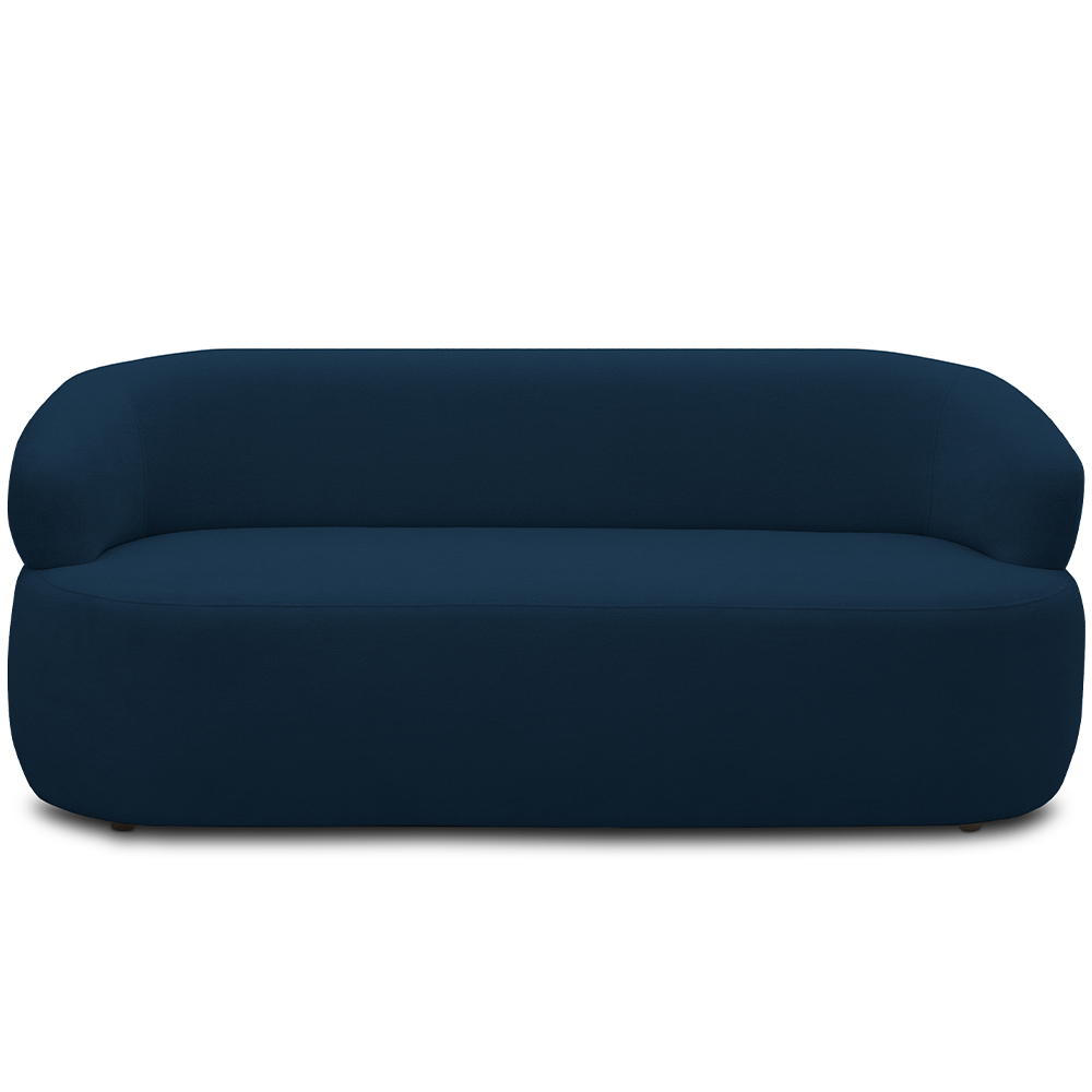 Sofá 3 Lugares Orgânico Sala de Estar Living 170cm Carmen F04 Veludo Azul - Lyam Decor