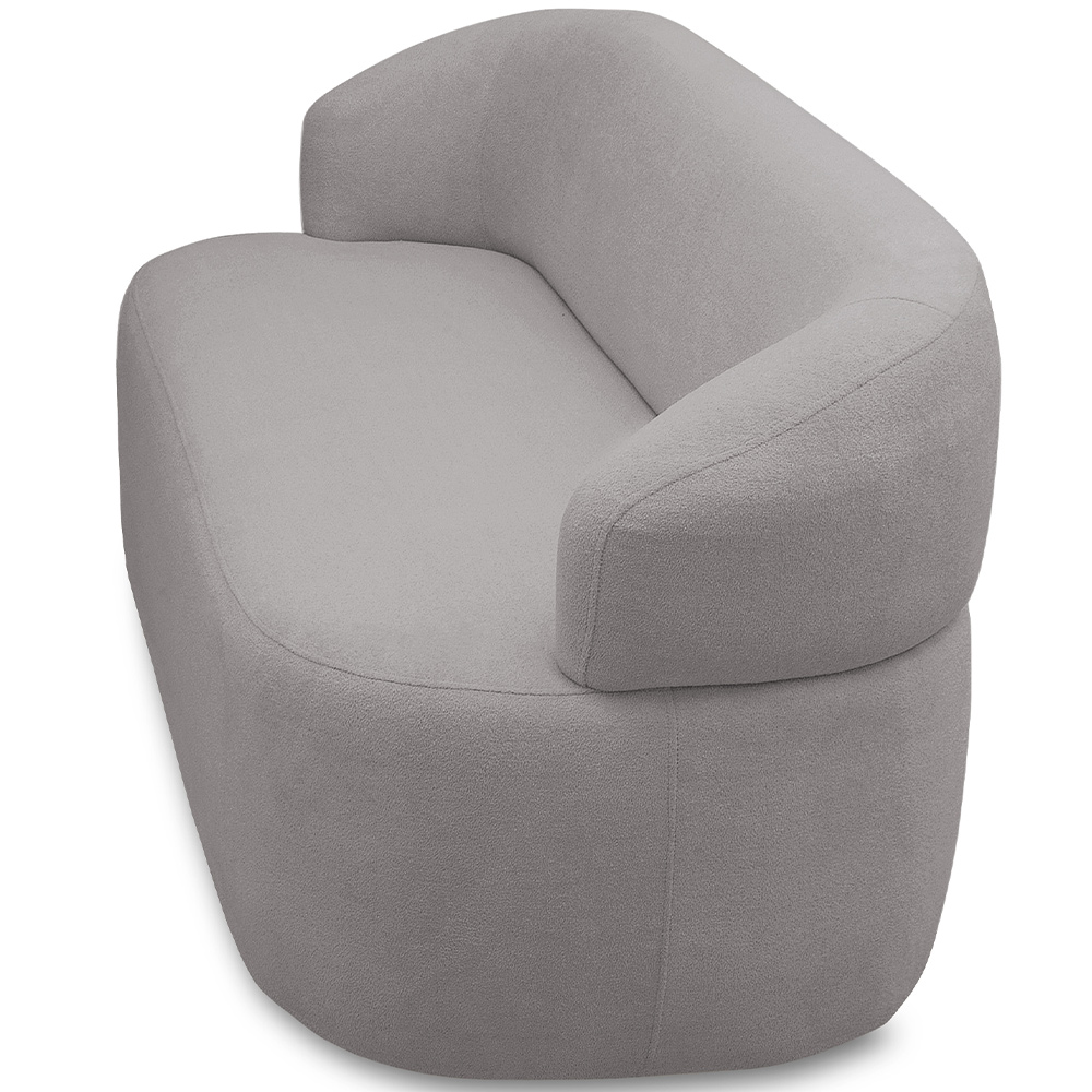 Sofá 3 Lugares Orgânico Sala de Estar Living 170cm Carmen F04 Veludo Cinza - Lyam Decor