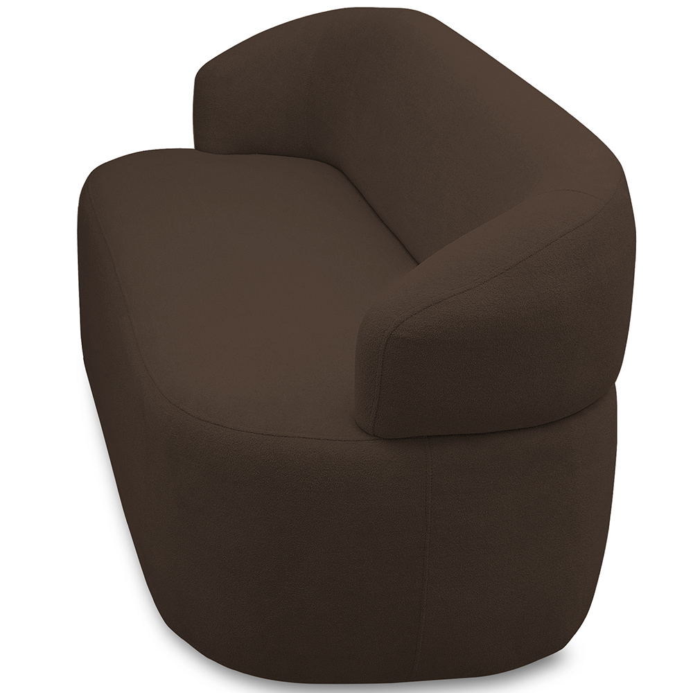 Sofá 3 Lugares Orgânico Sala de Estar Living 170cm Carmen F04 Veludo Marrom - Lyam Decor
