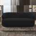 Sofá 3 Lugares Orgânico Sala de Estar Living 170cm Carmen F04 Veludo Preto - Lyam Decor