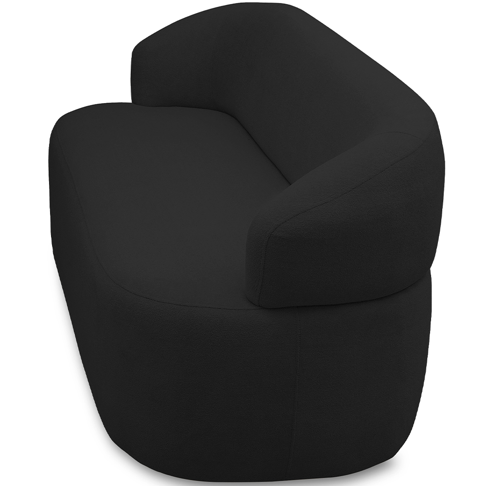 Sofá 3 Lugares Orgânico Sala de Estar Living 170cm Carmen F04 Veludo Preto - Lyam Decor