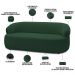 Sofá 3 Lugares Orgânico Sala de Estar Living 170cm Carmen F04 Veludo Verde - Lyam Decor