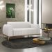 Sofá 3 Lugares Para Sala De Estar Molino 210 Cm D02 Pés D'ouro Corano Branco C-12 - Lyam Decor