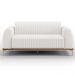 Sofá 3 Lugares Para Sala De Estar Molino 210 Cm D02 Pés D'ouro Corano Branco C-12 - Lyam Decor
