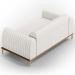 Sofá 3 Lugares Para Sala De Estar Molino 210 Cm D02 Pés D'ouro Corano Branco C-12 - Lyam Decor