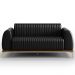 Sofá 3 Lugares Para Sala De Estar Molino 210 Cm D02 Pés D'ouro Couríssimo Preto B-159 - Lyam Decor