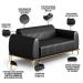 Sofá 3 Lugares Para Sala De Estar Molino 210 Cm D02 Pés D'ouro Couríssimo Preto B-159 - Lyam Decor