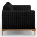 Sofá 3 Lugares Para Sala De Estar Molino 210 Cm D02 Pés D'ouro Linho Chumbo D-465 - Lyam Decor