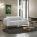 Sofá 3 Lugares Para Sala De Estar Molino 210 Cm D02 Pés D'ouro Linho Cinza D-315 - Lyam Decor