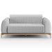 Sofá 3 Lugares Para Sala De Estar Molino 210 Cm D02 Pés D'ouro Linho Cinza D-315 - Lyam Decor