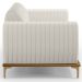 Sofá 3 Lugares Para Sala De Estar Molino 210 Cm D02 Pés D'ouro Linho Cru C-443 - Lyam Decor